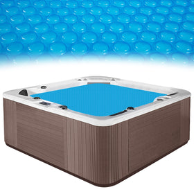 MADHOLLY spa cover shows bubble-side down setup protecting the water surface