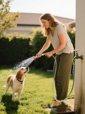 MADHOLLY leader hose packaging includes washers and tape for quick setup.