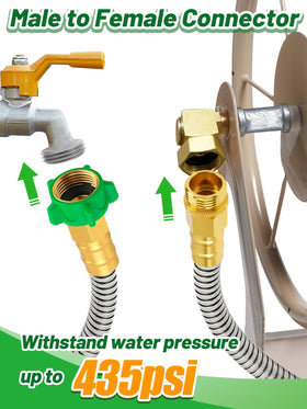 MADHOLLY leader hose stainless steel body boosts durability and weather resistance.