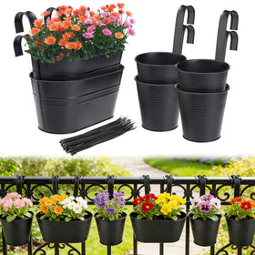 MADHOLLY oval railing planter with drainage supports deep root growth