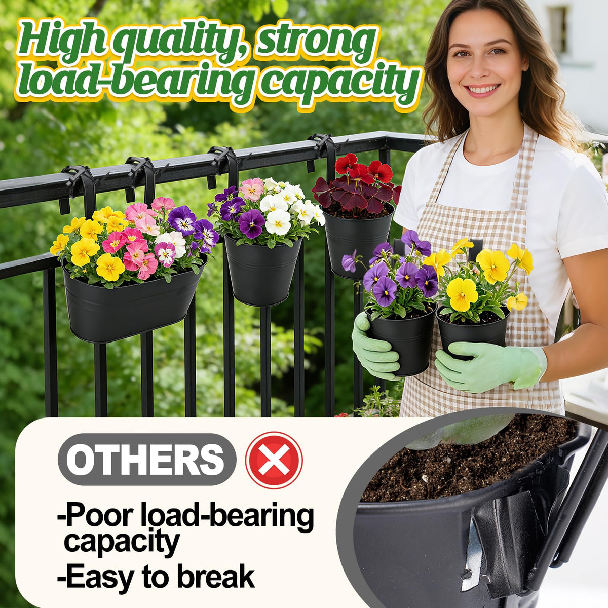 MADHOLLY zip ties help reduce planter movement in wind