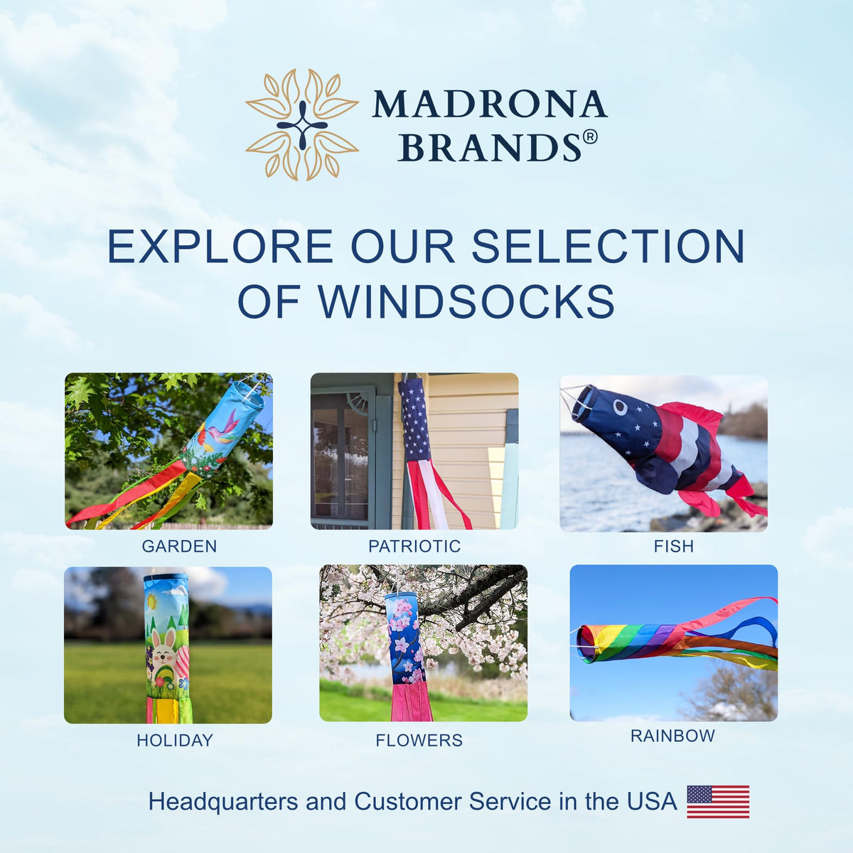 Madrona Brands Totem Salmon Windsock makes a thoughtful gift for outdoor spaces.