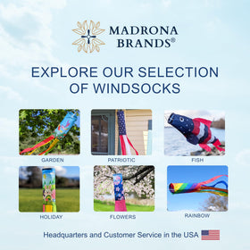 Madrona Brands Totem Salmon Windsock makes a thoughtful gift for outdoor spaces.