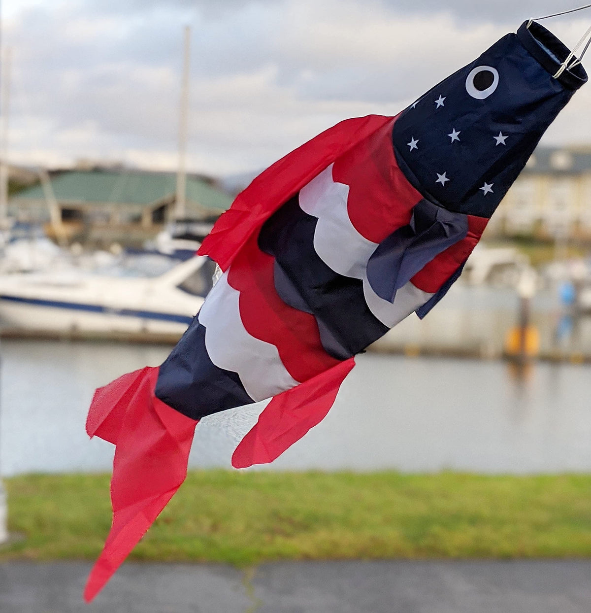 Durable fins in motion with Madrona Brands windsock