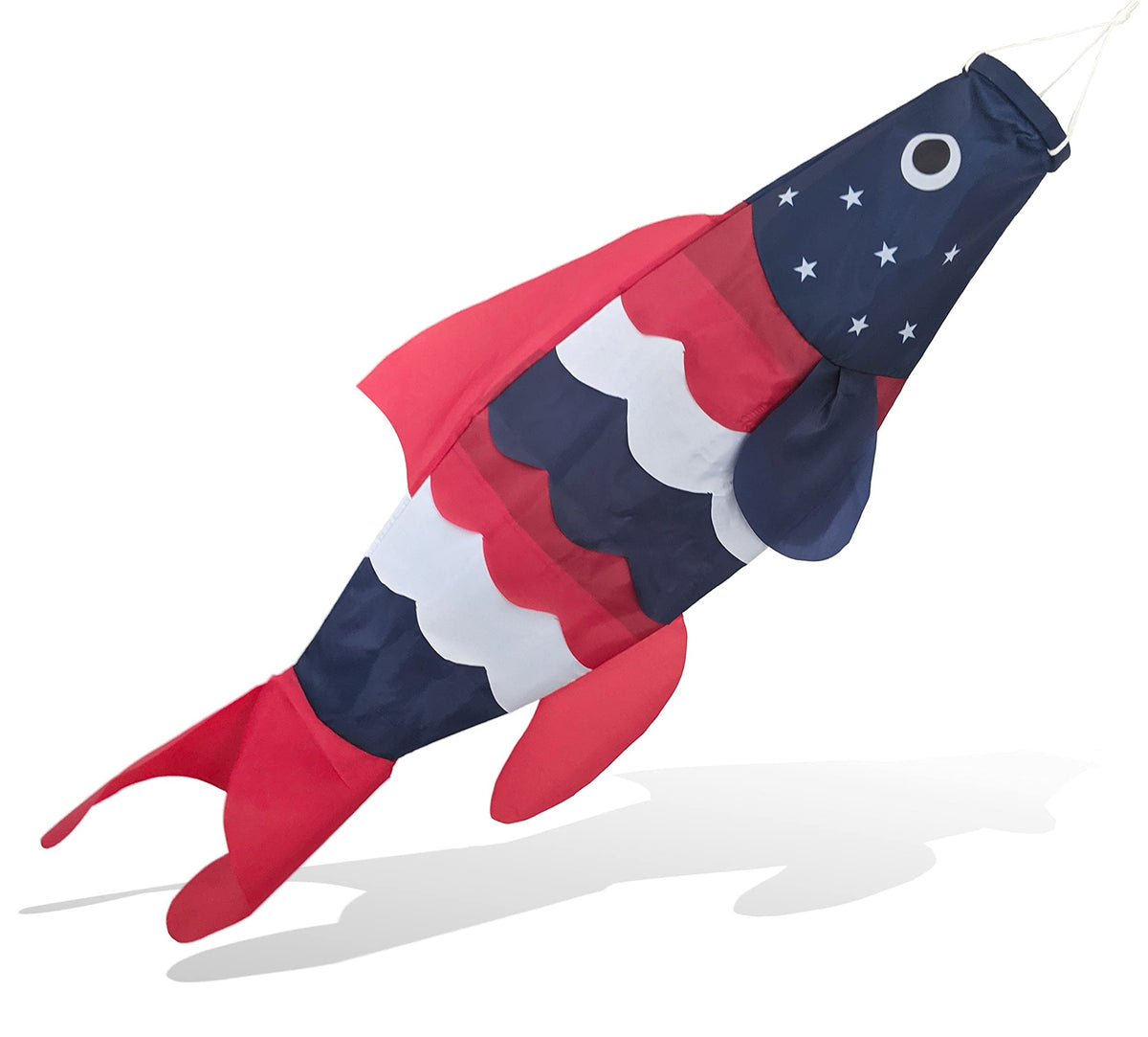Madrona Brands patriotic fish windsock 40 inch adds outdoor flair to decks