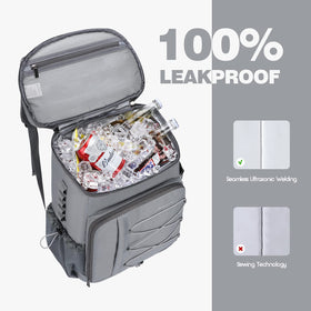 Maelstrom 35L backpack cooler elastic rope net for picnic mats.