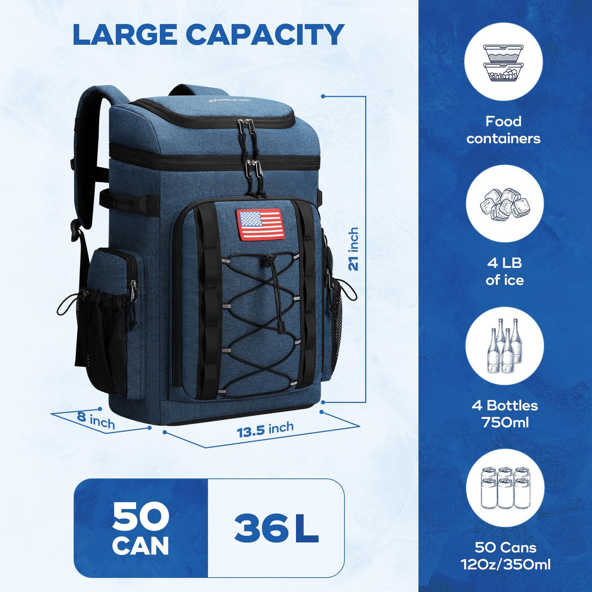 Maelstrom Backpack Cooler front pocket keeps small accessories organized
