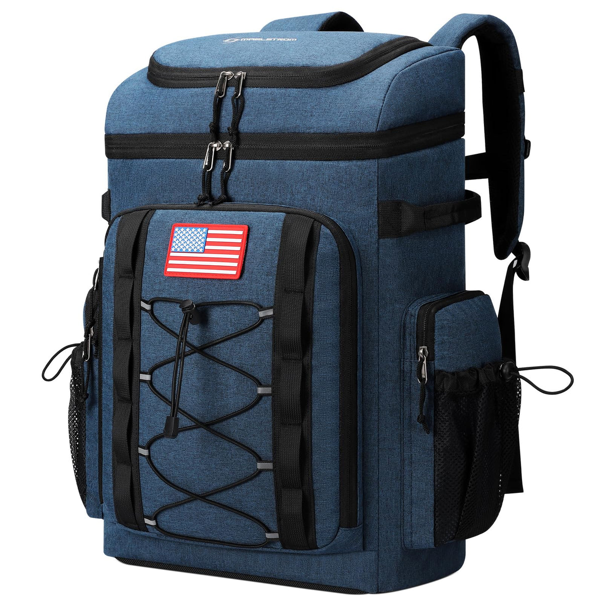 Maelstrom Backpack Cooler front view showing roomy main compartment for meals and drinks