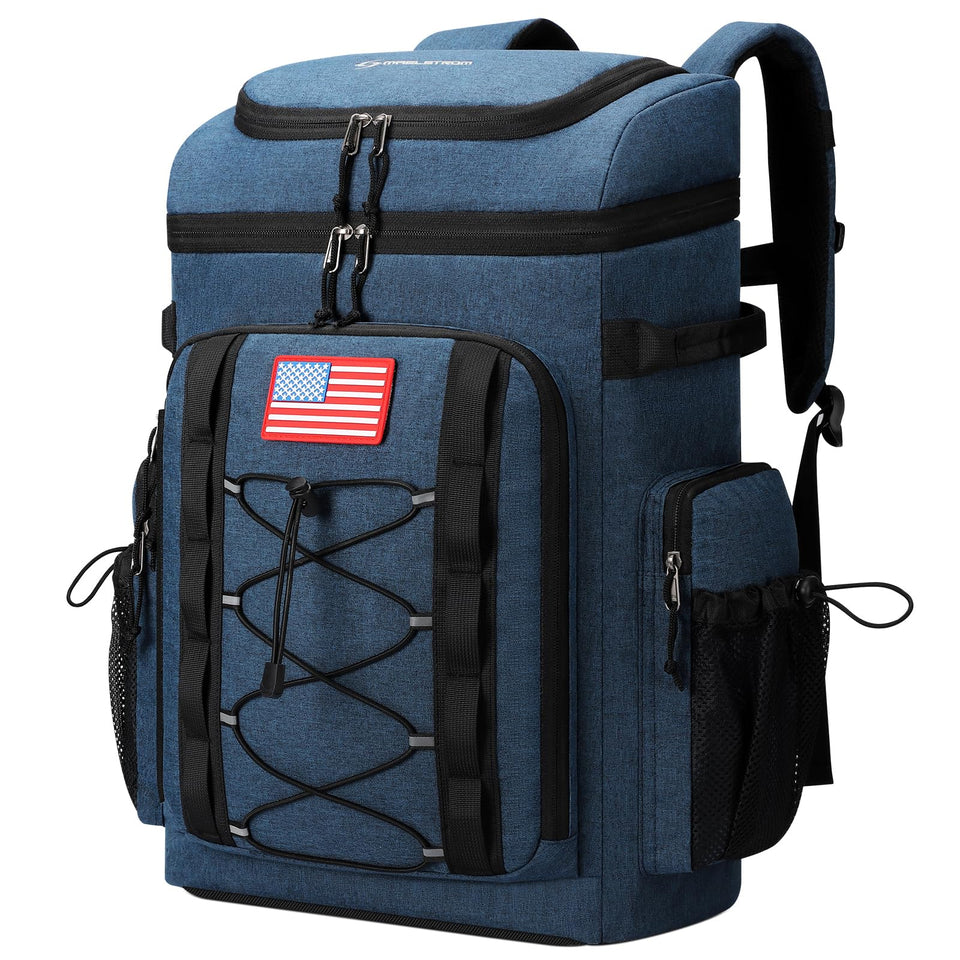 Maelstrom Backpack Cooler front view showing roomy main compartment for meals and drinks
