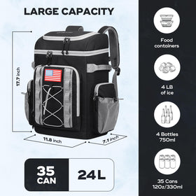 Maelstrom Backpack Cooler top pocket holds snacks and devices for quick access.