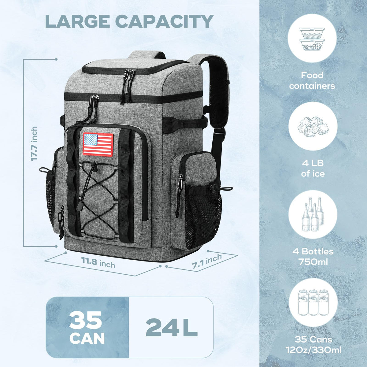 Maelstrom Backpack Cooler insulation system highlights leakproof lining