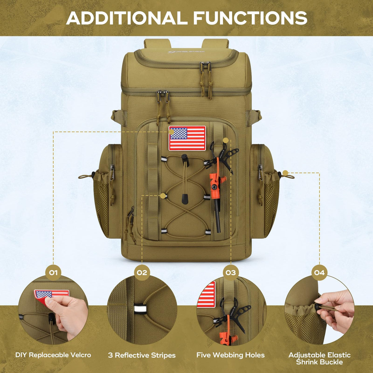 Maelstrom side pockets hold bottles for easy access