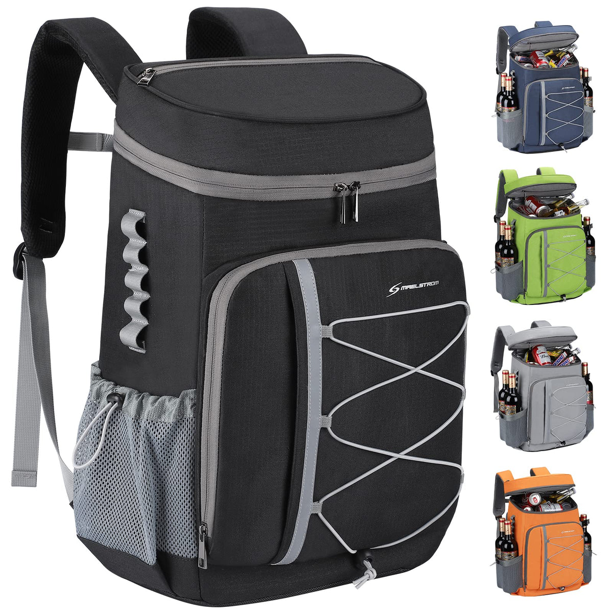 Maelstrom Cooler Backpack with 35-can capacity for meals on the go.