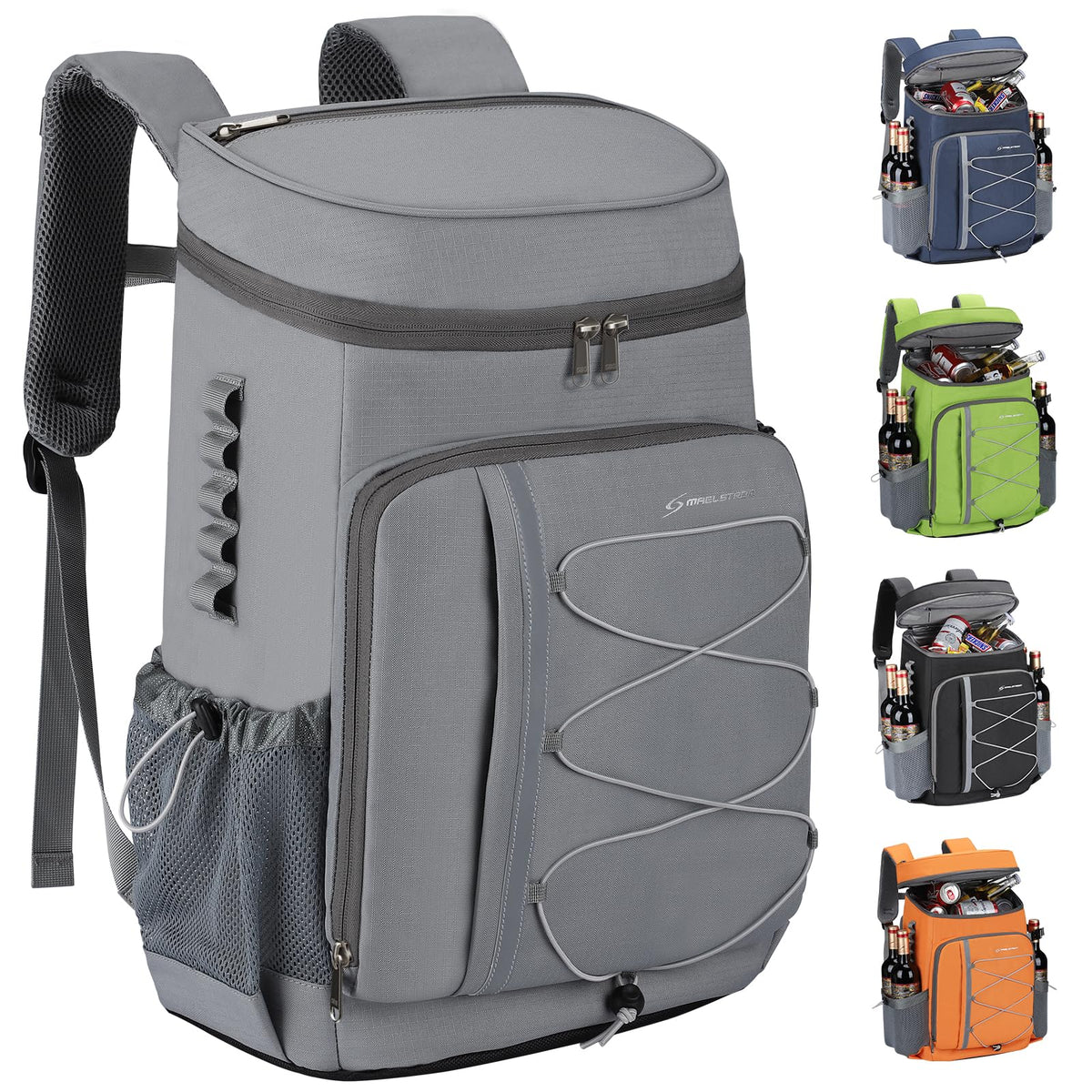 Maelstrom Cooler Backpack front view shows 50-can capacity for outdoor meals