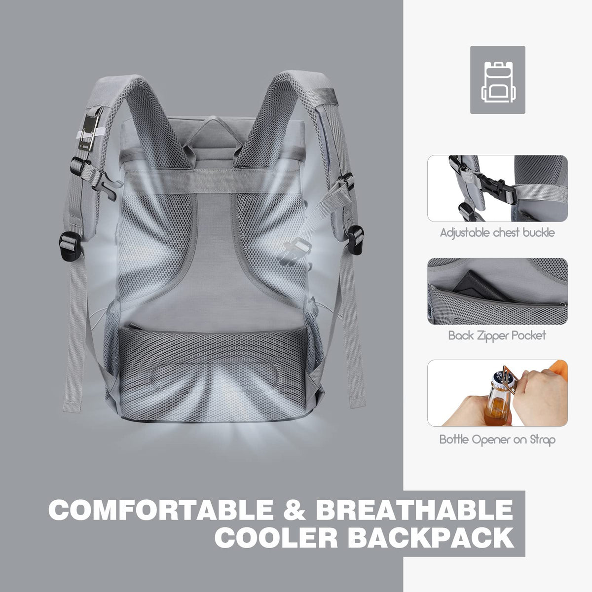 Maelstrom Cooler Backpack top pocket offers quick-access snacks