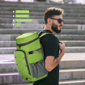 Maelstrom cooler backpack strap features bottle opener