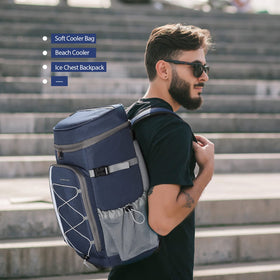 Maelstrom Cooler Backpack chest strap with whistle enhances safety and stability.