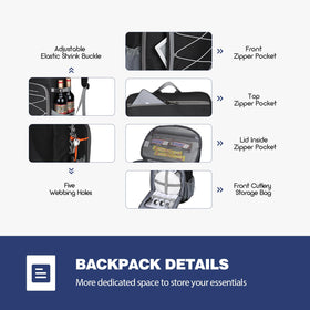 Maelstrom cooler backpack cutlery storage bag keeps utensils neatly organized.