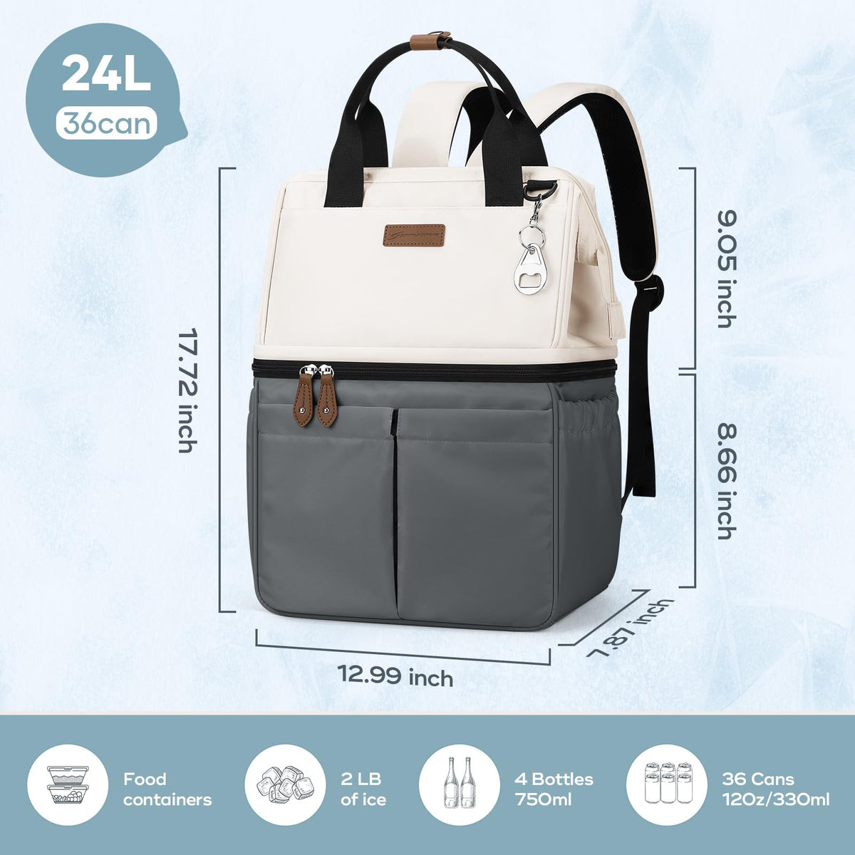 Maelstrom cooler backpack ergonomic padded straps highlighted for comfortable all-day wear.
