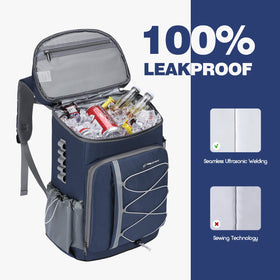 Maelstrom Cooler Backpack front pocket stores electronics and cables neatly.