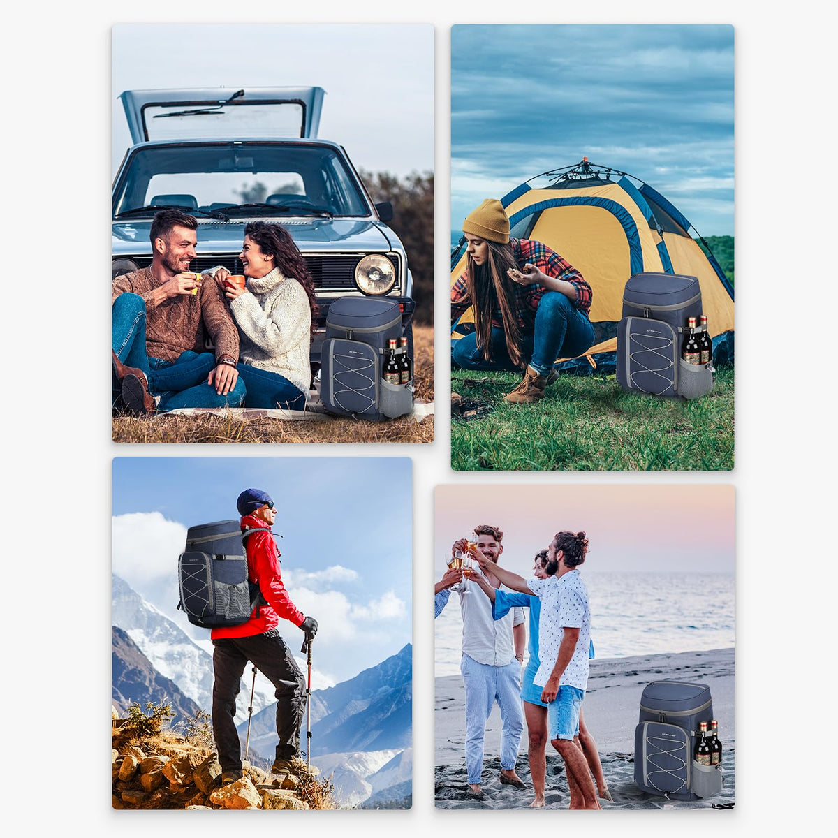 Maelstrom Cooler Backpack in use on beach or trail shows versatility.