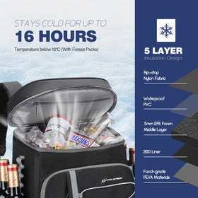 Maelstrom insulated leakproof liner keeps drinks cold and prevents spills.