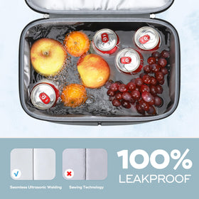Maelstrom cooler backpack lower insulated compartment pictured for beverages and meals.