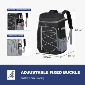 Maelstrom side mesh pockets hold water bottles with adjustable straps.