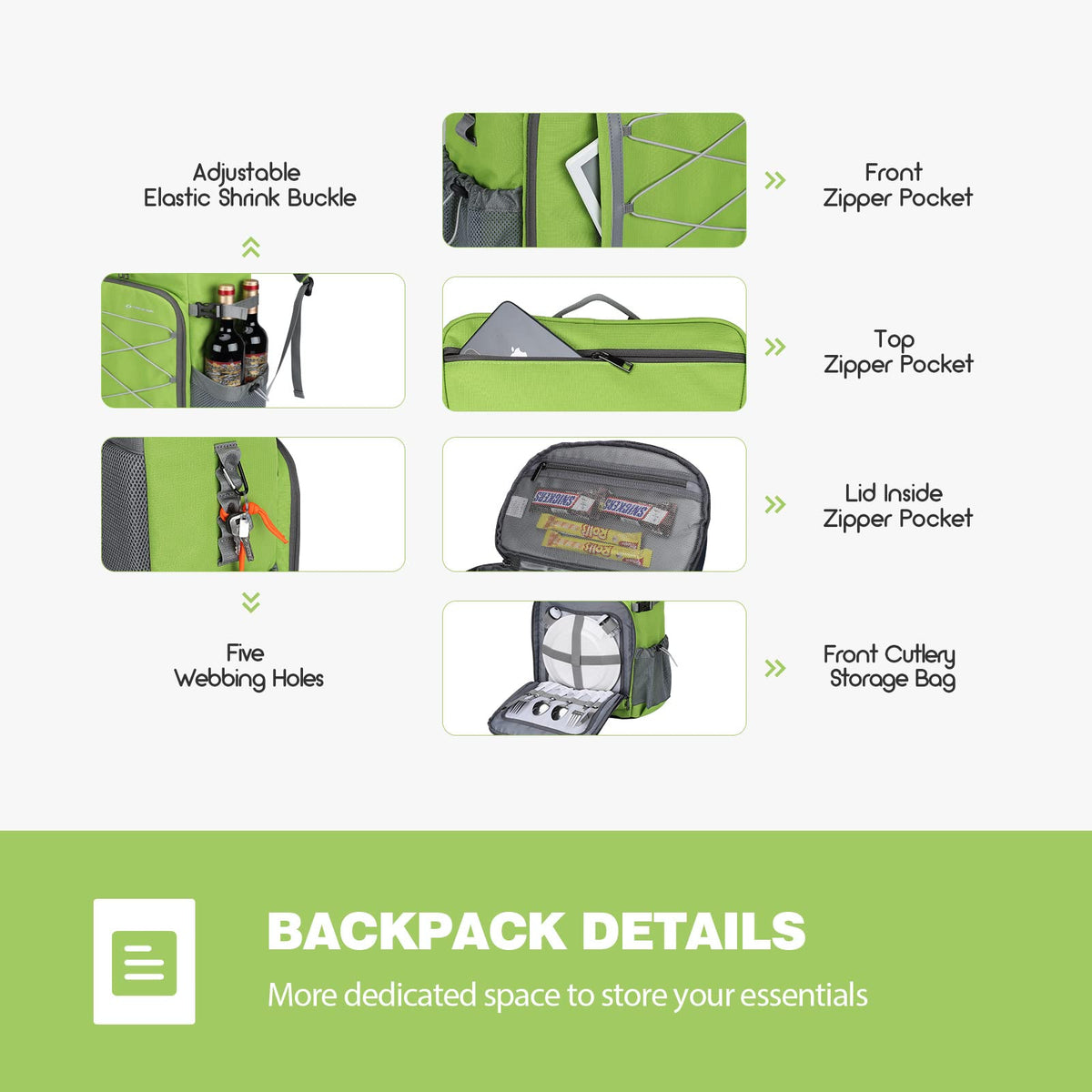 Maelstrom cooler backpack top pocket fits phone and snacks
