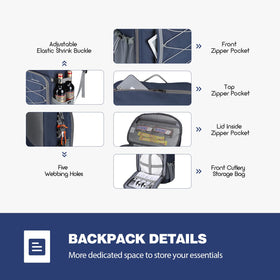 Maelstrom Cooler Backpack top storage bag keeps utensils within reach.