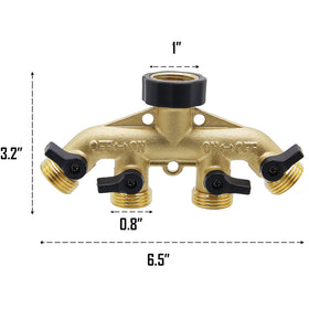 MAGGIFT ATDAWN brass hose splitter close-up reveals leak-free ball valves.