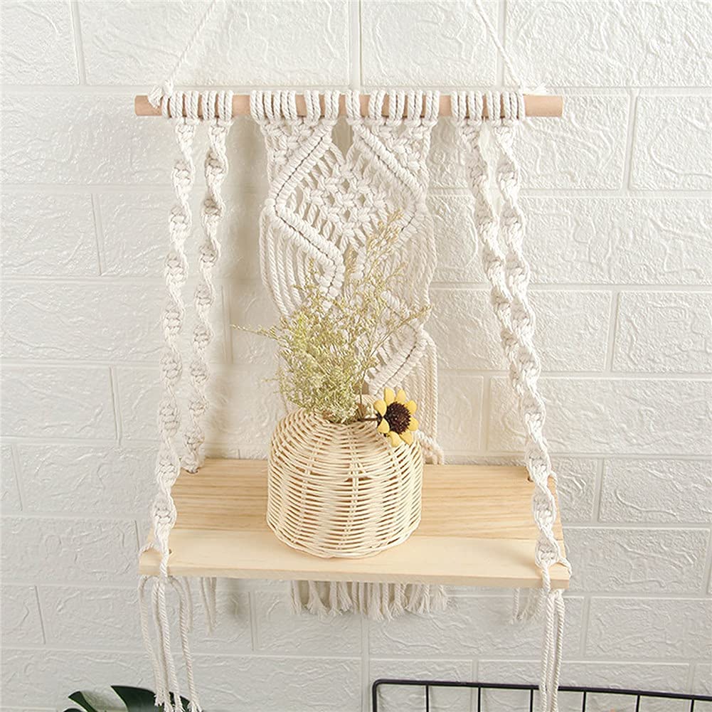 Maghat boho wall shelf display showcases minimalist style and versatile room styling.