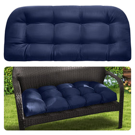 MAGIC ELEPHANT outdoor bench cushion in blue provides plush support for patio lounging