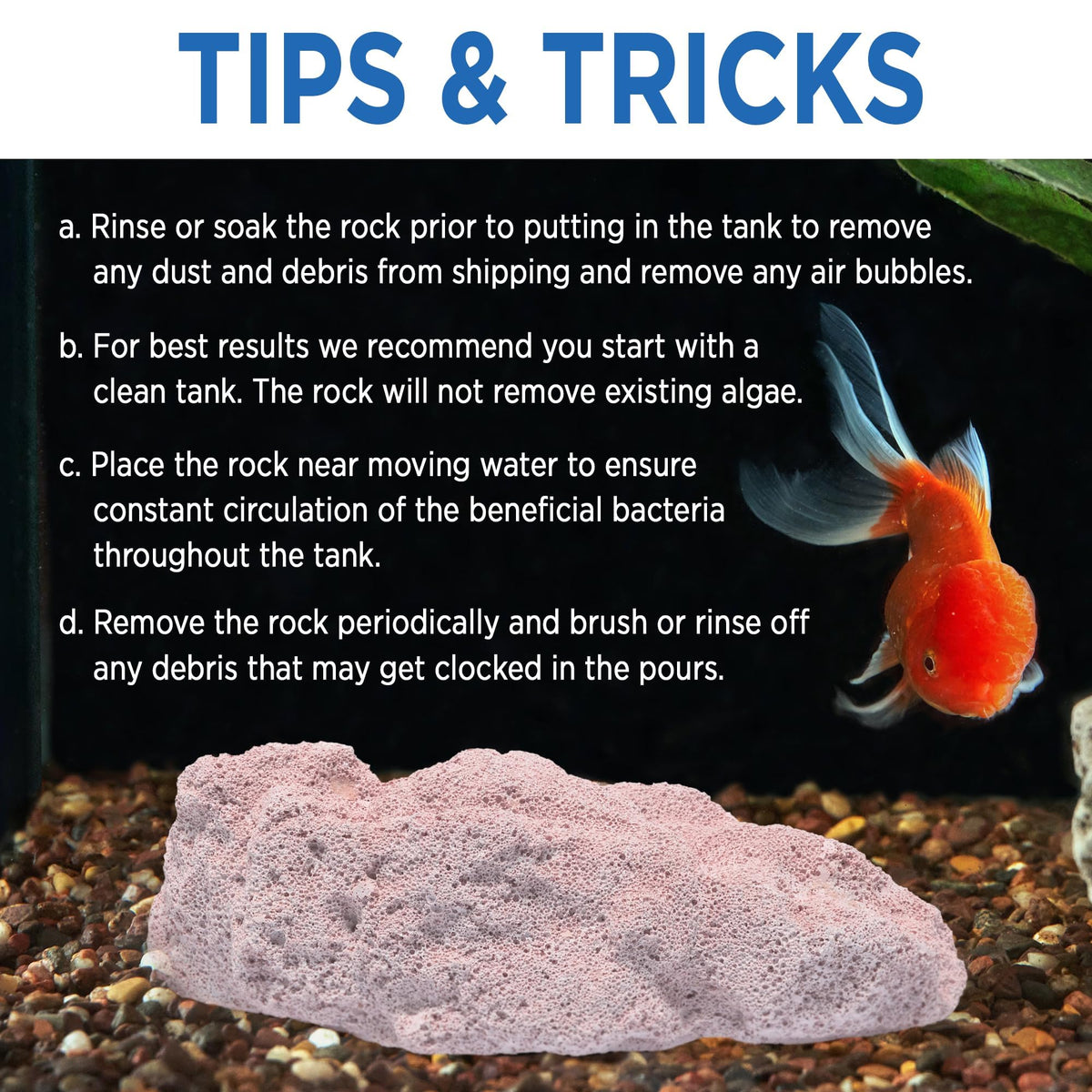Magic Tank Rock suits tanks up to 750 gallons while boosting clarity