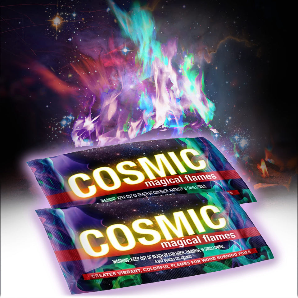 Magical Flames color packets illuminate campfire with vibrant color changes for gatherings