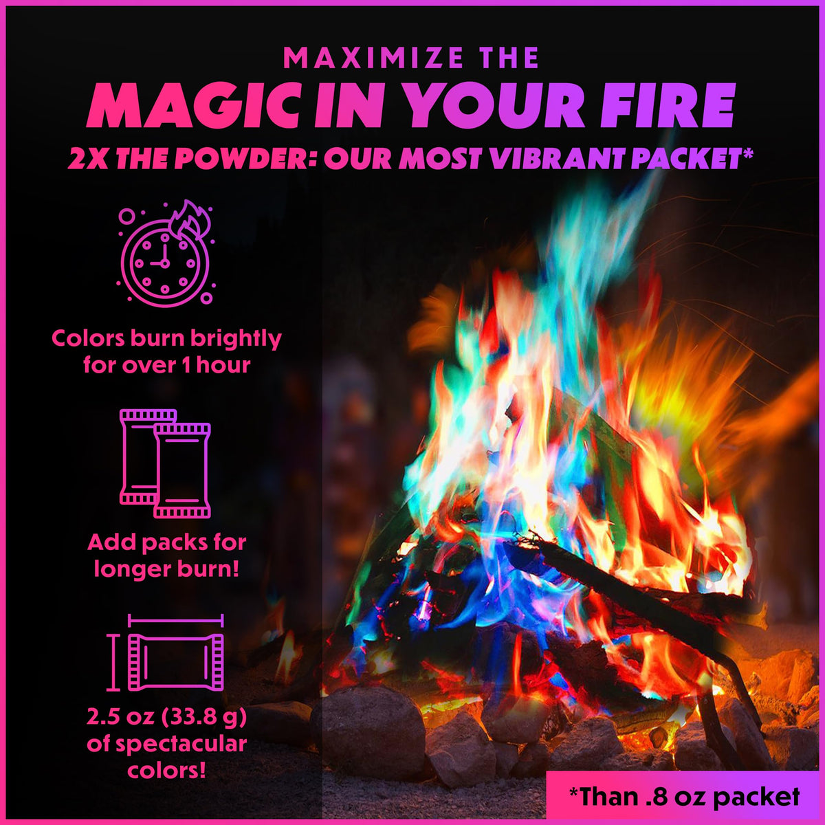 Magical Flames bonfire color display enhances outdoor gatherings with safe, easy use.