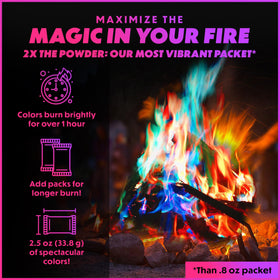Magical Flames bonfire color display enhances outdoor gatherings with safe, easy use.