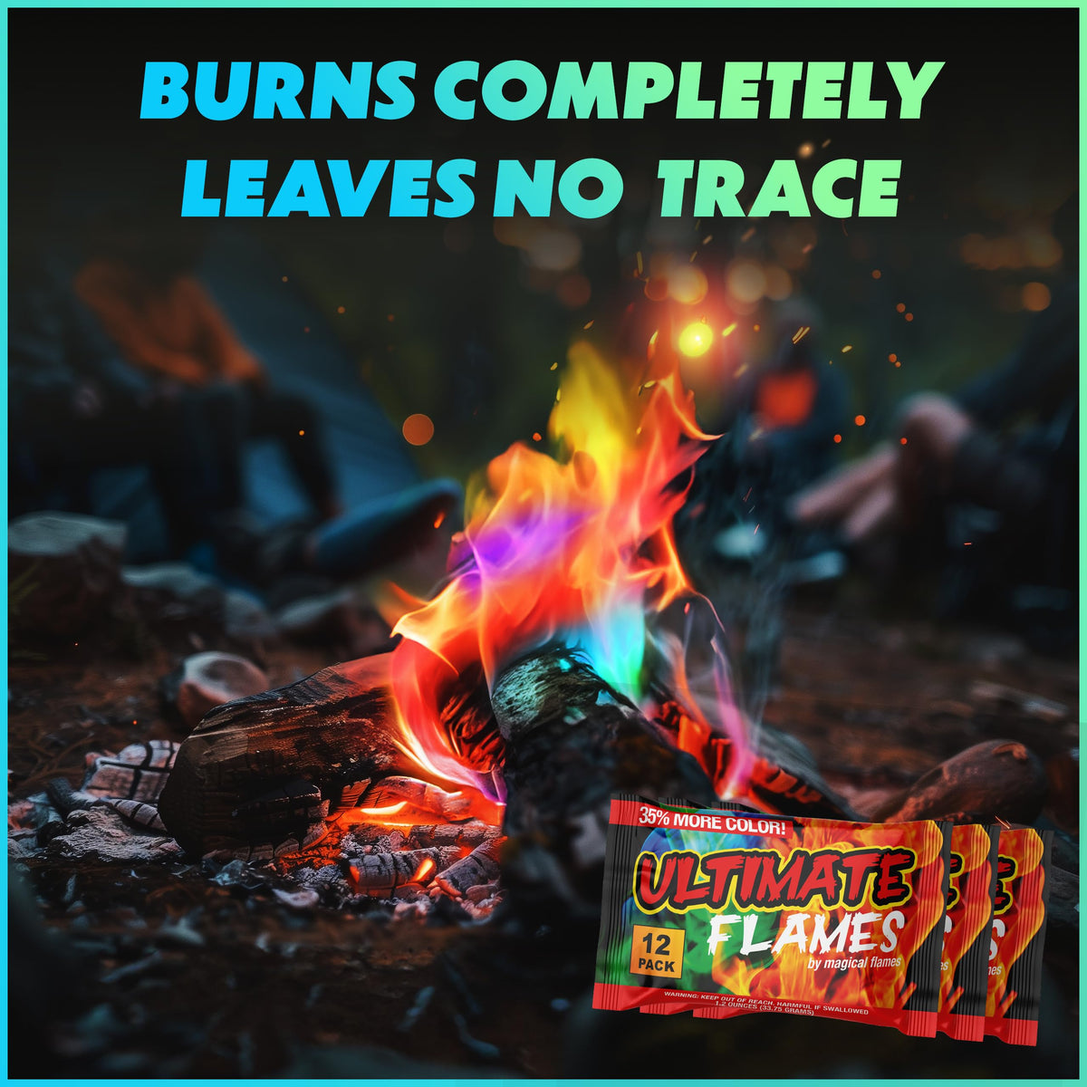 Magical Flames fireplace color show creates cozy indoor glow