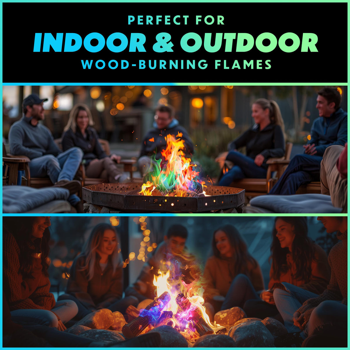 Magical Flames quick-use packets spark colors in seconds