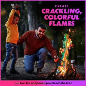 Magical Flames vibrant fire colors dance over campfires for cozy evenings.
