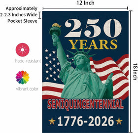 Magjiuke 250th anniversary flag back view showing true double-sided print.