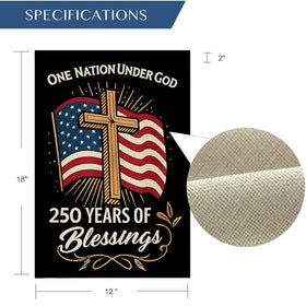 MAGJIUKE One Nation Under God banner with double-sided burlap finish.