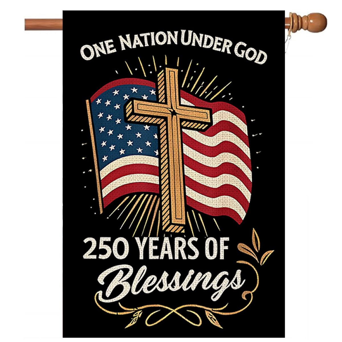 MAGJIUKE One Nation Under God flag front view for garden display and outdoor decor.