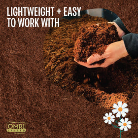 MagJo Naturals coco coir block moisture-retention helps reduce watering for herbs