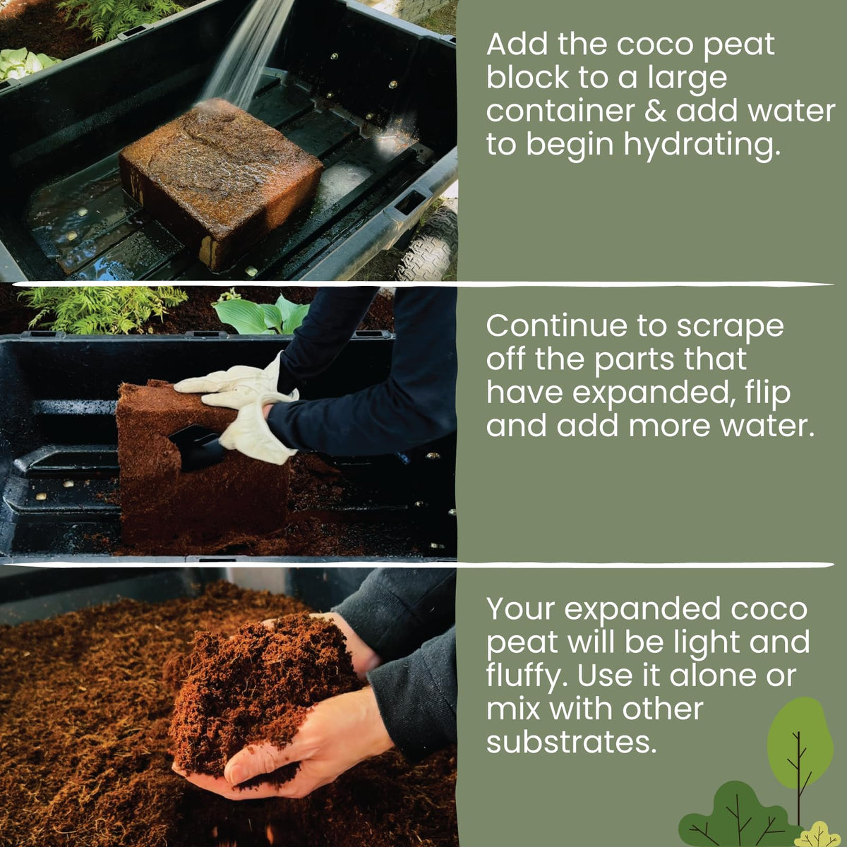 MagJo Naturals coco coir block washed to remove salt supports healthy root development