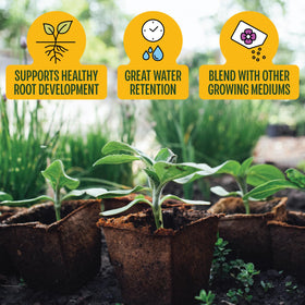 MagJo Naturals coco coir block OMRI-listed for organic gardening viability