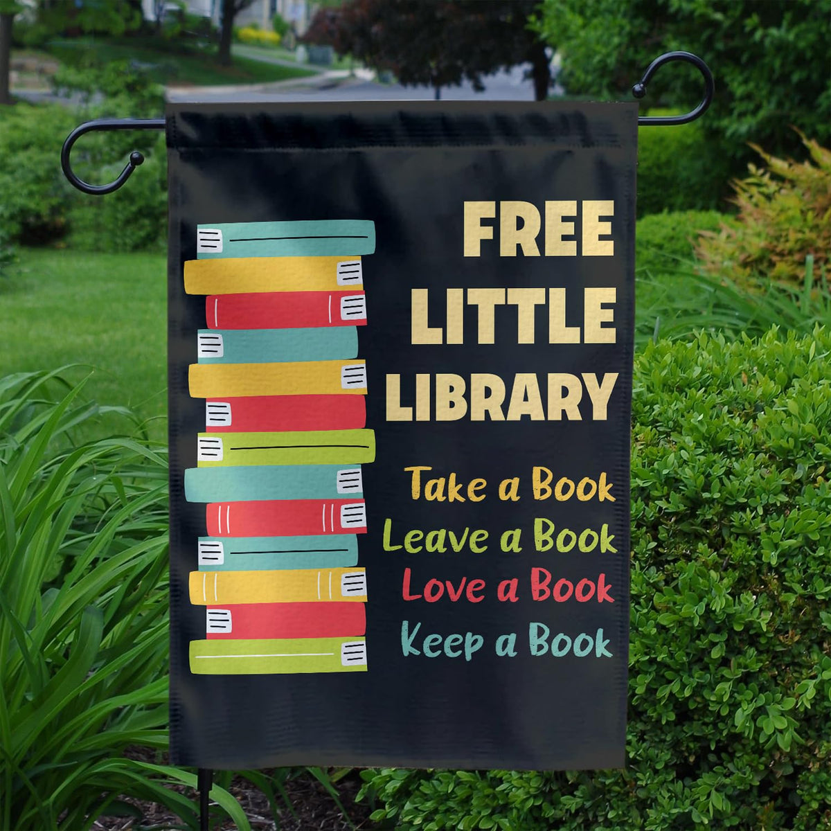 MAIANEY library welcome flag, double-sided, ideal for outdoor entryways and seasonal greetings.