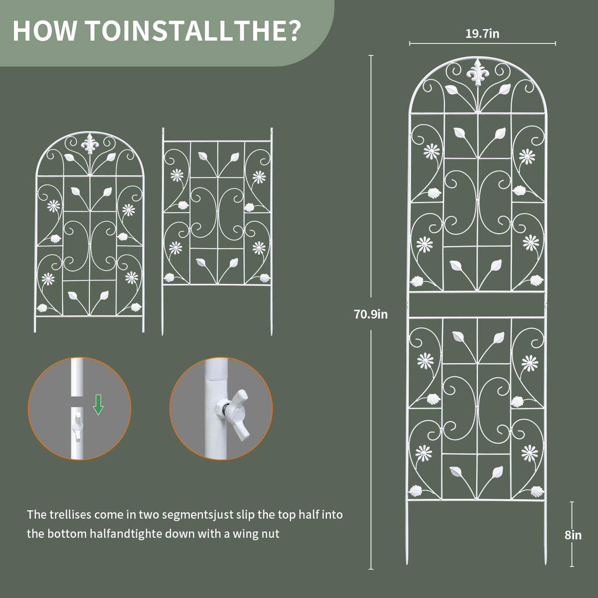 Easy installation with no extra tools required for Maidapulu trellis