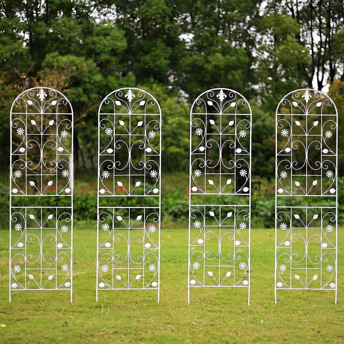 Maidapulu outdoor trellis 2-pack in white supports climbing plants