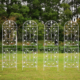 Maidapulu outdoor trellis 2-pack in white supports climbing plants
